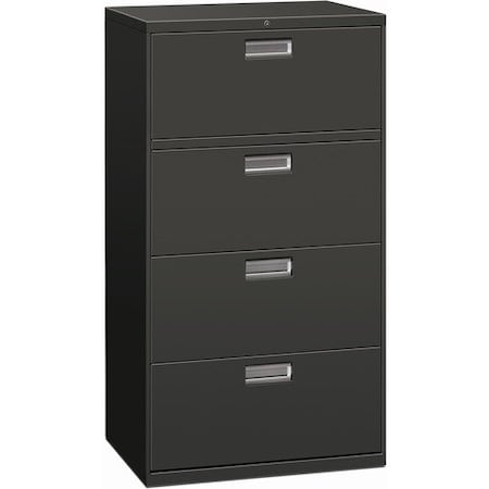 Hon HON 674LS, 600 SERIES FOUR-DRAWER LATERAL FILE, 30W X 18D X 52.5H, CHARCOAL HON674LS